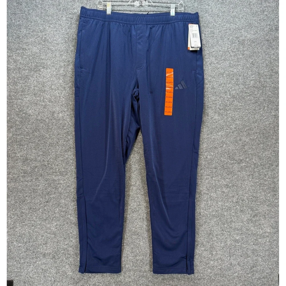 Adidas Tricot Pants Men‎ 2XL Blue Ankle Zip Athletic Tapered Sweatpants NEW